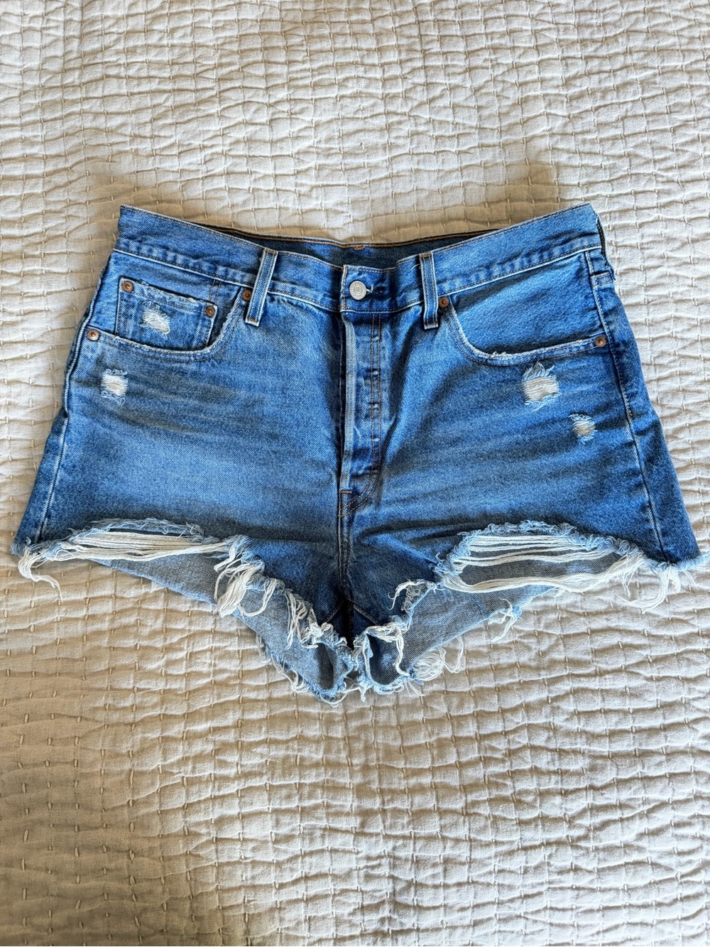 Levi’s- High-Rise Distressed Denim Women's Shorts
